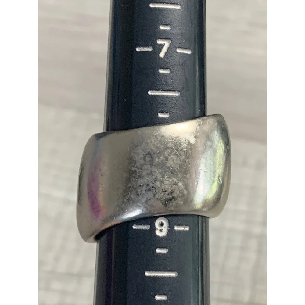Vtg Nine West Mens Chunky Sterling Silver Dome Wide Band Cigar Ring Sz 8.5